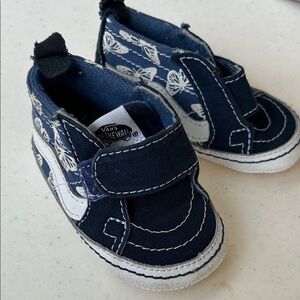 Vans Butterfly Print Navy Baby Shoes